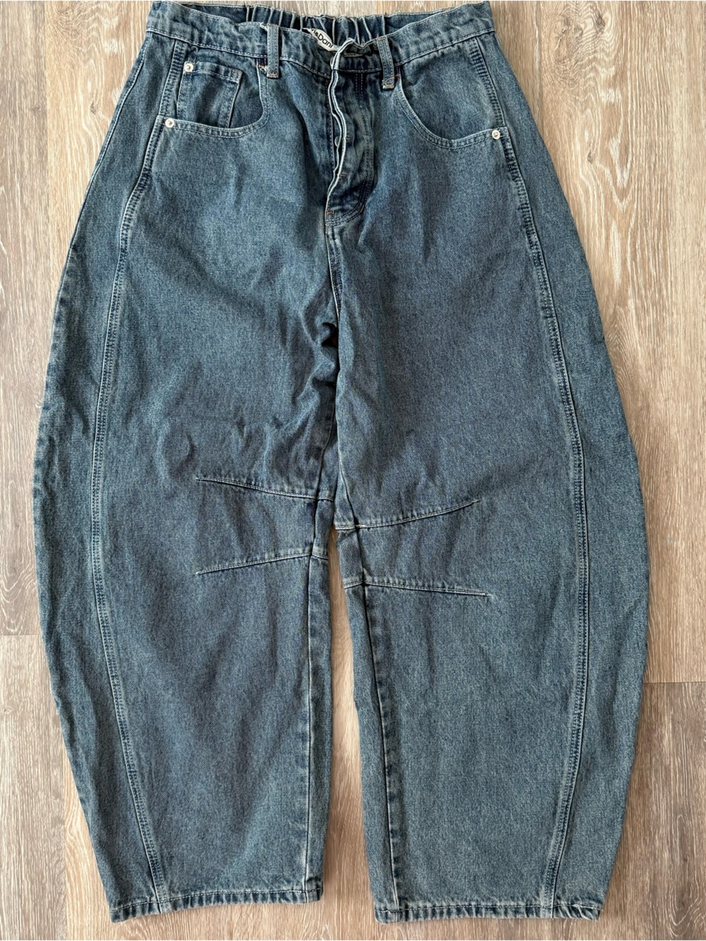 DAVI & DANI Blue Denim Barrel Leg Jeans